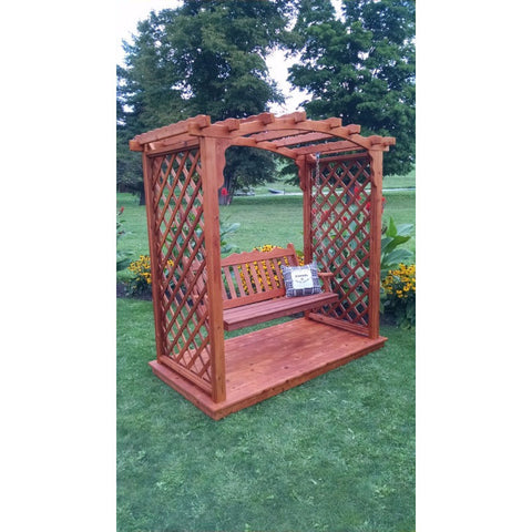 Jamesport Arbor w/ Deck & Swing in Cedar - Buy Online at YardEpic.com