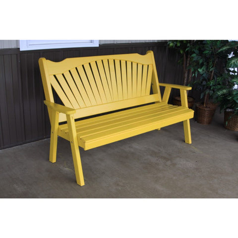 Fanback Garden Bench in Pine - Buy Online at YardEpic.com