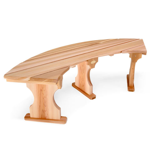 Quarter Round Backless Bench Rot Resistant Cedar