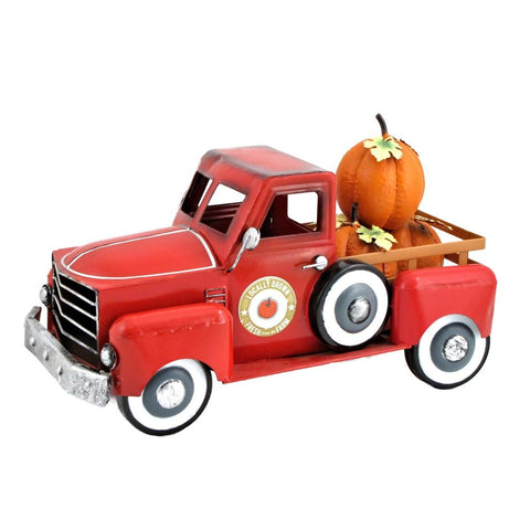 Country Style Metal Truck with Pumpkins Fall Autumn Halloween Decor