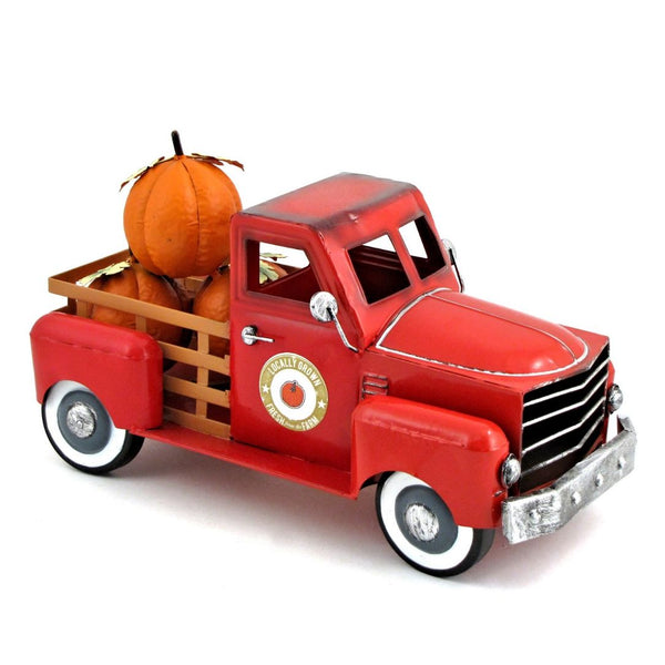 Country Style Metal Truck with Pumpkins Fall Autumn Halloween Decor