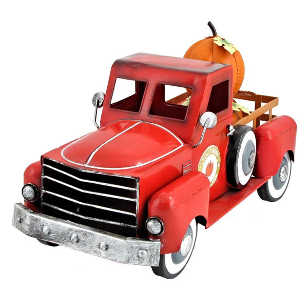 Country Style Metal Truck with Pumpkins Fall Autumn Halloween Decor