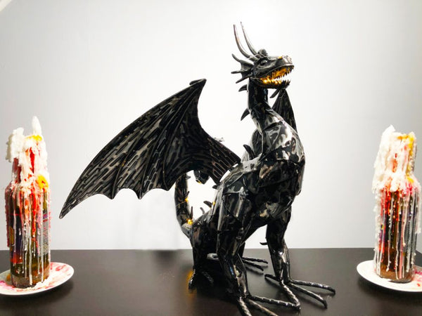 Metal Dragon Statues
