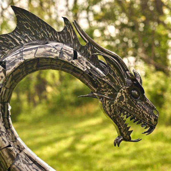 Metal Dragon Statues
