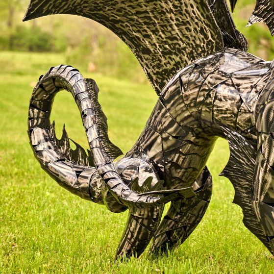 Metal Dragon Statues