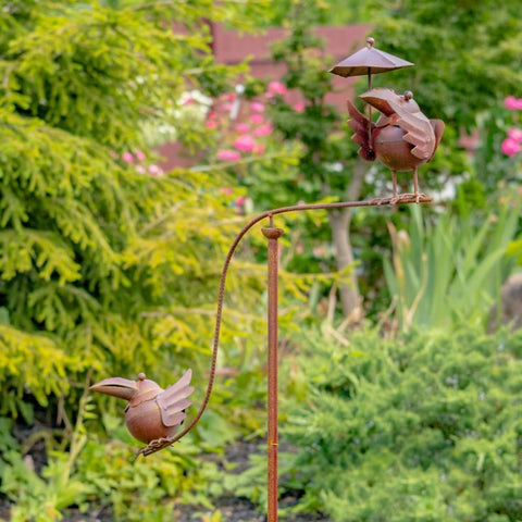 Bird Themed Garden Stake Stands Outdoor Decorations | Ravens Owls