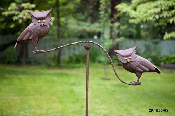 Bird Themed Garden Stake Stands Outdoor Decorations | Ravens Owls