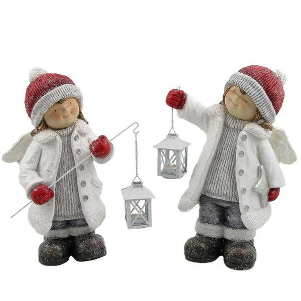 Set of 2 Tushkas Tealight Candle Holder Christmas Figurines