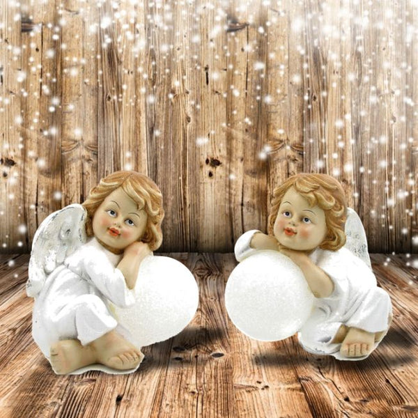 Set of 2 Tushkas Tealight Candle Holder Christmas Figurines