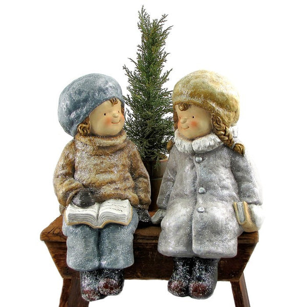 Set of 2 Tushkas Tealight Candle Holder Christmas Figurines