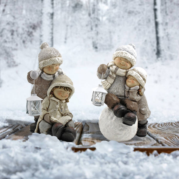 Set of 2 Tushkas Tealight Candle Holder Christmas Figurines