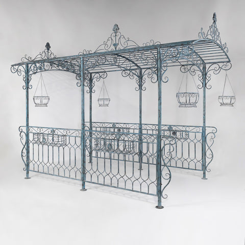 Long Metal Gazebo Arch Walkway with Planters