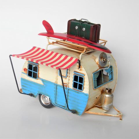 California Camper Trailer with Surfboard Decoration Van Life Gift