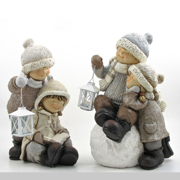 Set of 2 Tushkas Tealight Candle Holder Christmas Figurines