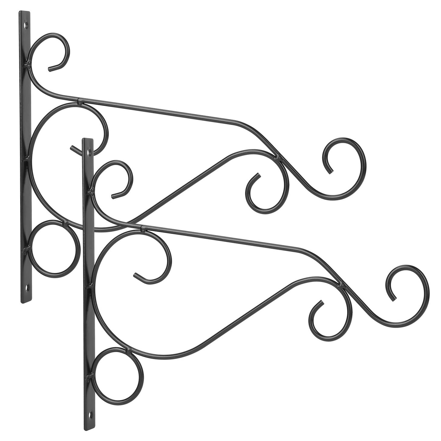 plant hanger with bracket LakeForest Iron Plant Hanging Bracket Plant Hanger Wall Hooks in Black