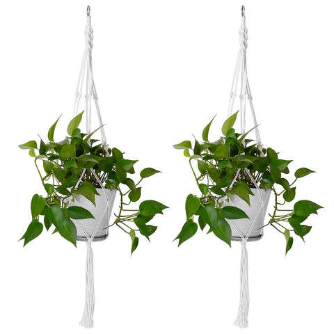 2Pcs Plant Hanger Flowerpot Net Bag 40in Cotton Rope Plant Hangers 4Legs Plant Hanger Fit For Round Or Square Plant Pot 4-11in