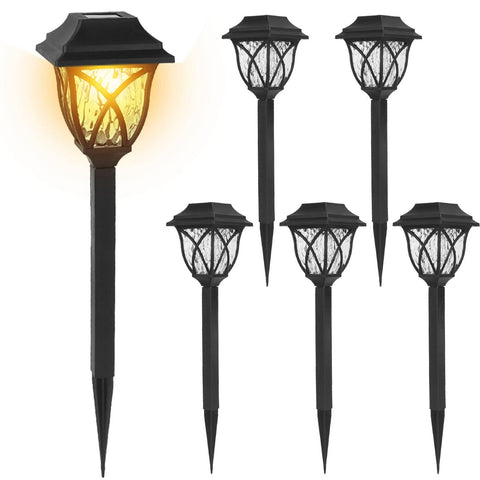 6 Pack Solar Powered Stake Light Decorative Landscape Lamps Waterproof Auto On/Off