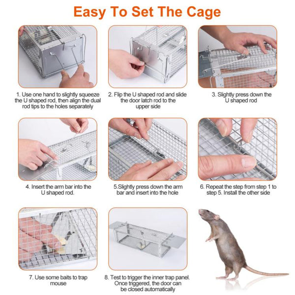 Mehs Mouse Humane Dual Door Rat Trap Cage Live Rodent Metal Mesh Mice Mouse Contr ...