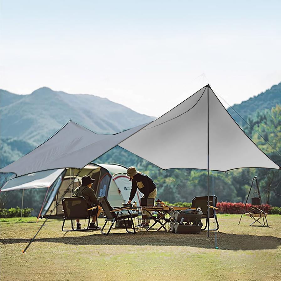 Waterproof Camping Tarp Kit Tent Canopy Rain Fly Awning Shelter for Ou – YardEpic