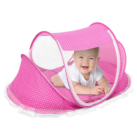 Foldable Baby Travel Bed Portable Infant Mosquito Net Tent Crib Cradle for 0-3 Kids