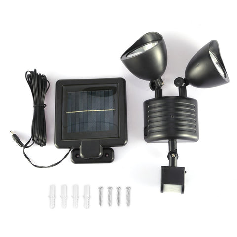 Outdoor Entryway Security Light Motion Sensor 360° Rotatable Dual Heads Solar Wall Light