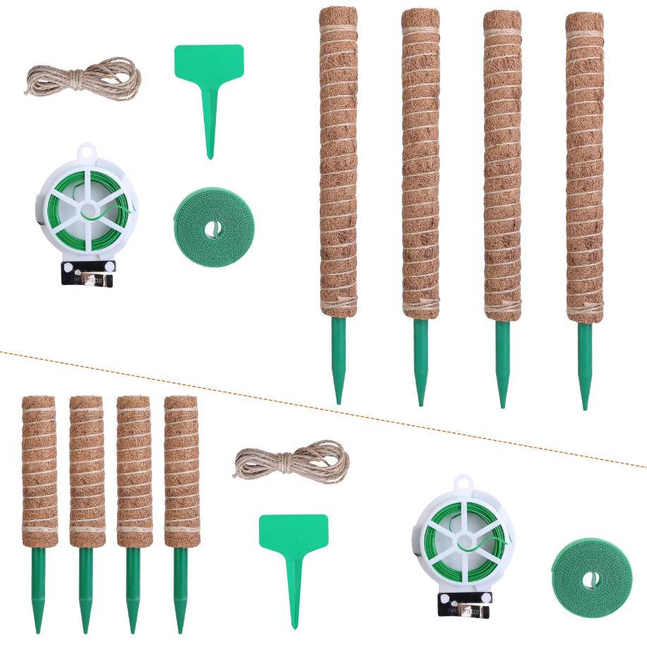 jute moss pole 4Pcs Coco Coir Extendable Moss Pole for Climbing Plants Plant Support