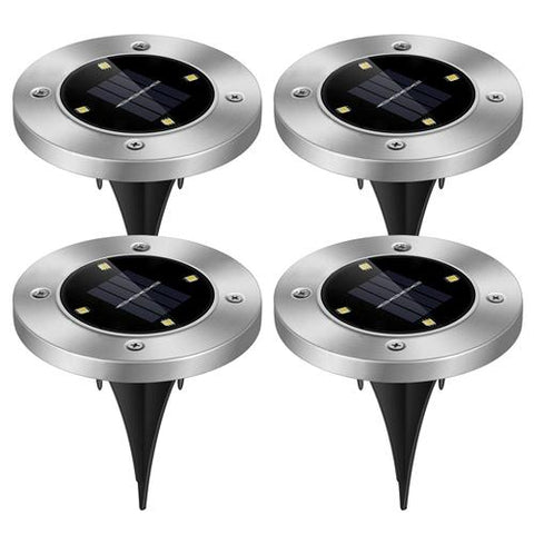 4 Pack Solar Ground Light Waterproof In-Ground Path Deck Lawn Patio Light