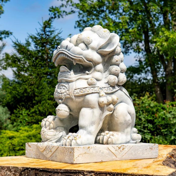 Set of 2 Magnesium Foo Dog Statues "Gan & An"