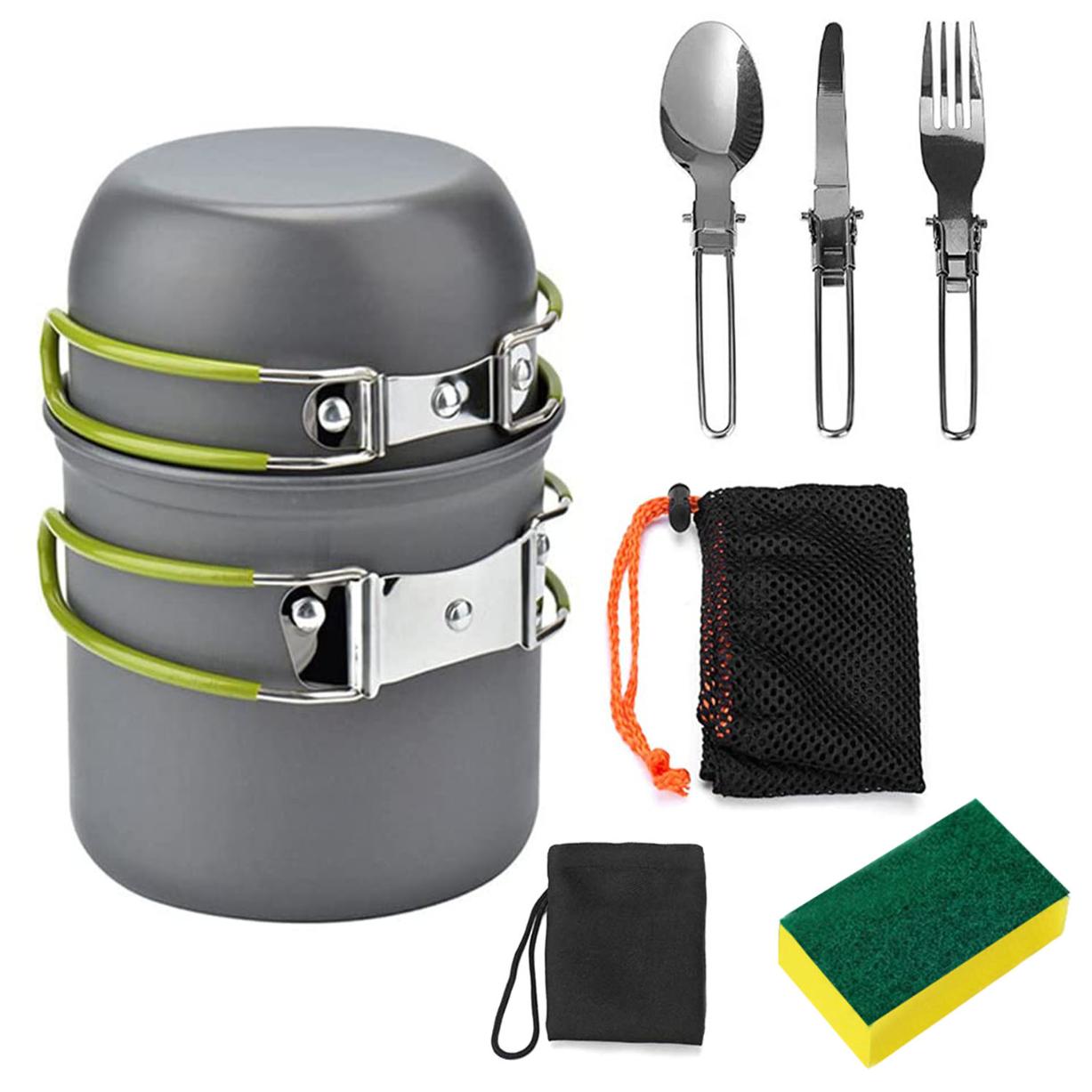 8pcs outdoor camping hiking cookware backpacking cooking pic 8Pcs Camping Cooking Ware Set