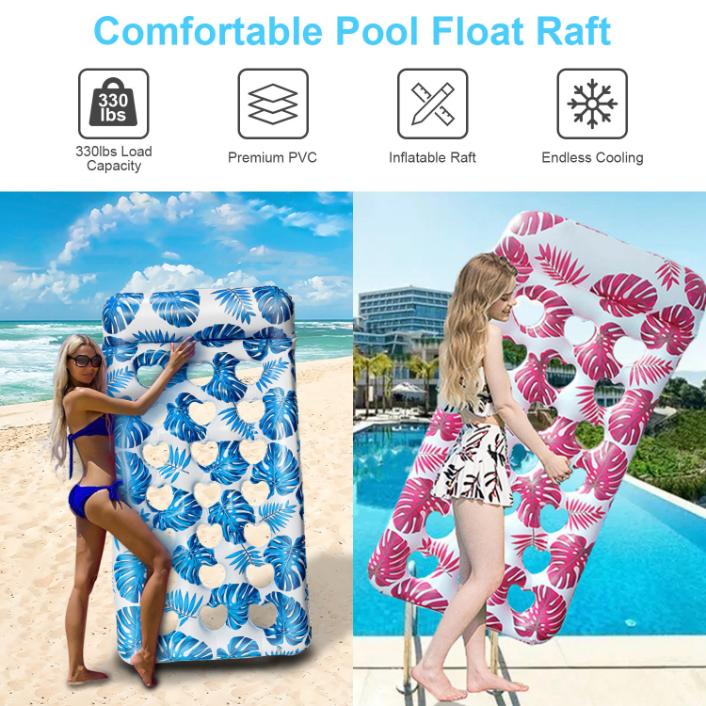 3 Pack Inflatable Pool Float Raft Water Lounge 330lbs Load-Bearing Mat ...