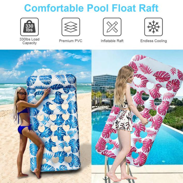 3 Pack Inflatable Pool Float Raft Water Lounge 330lbs Load-Bearing Mat ...