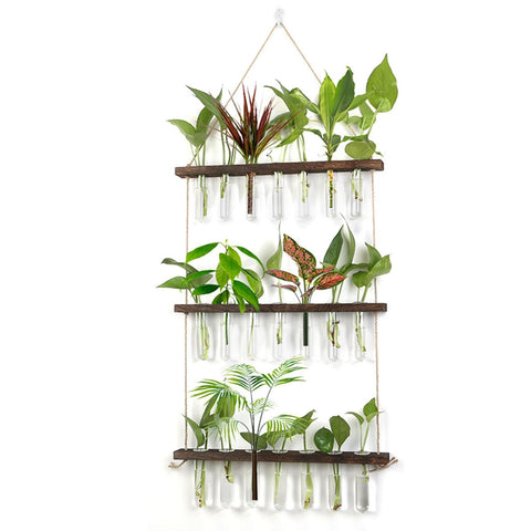 Wall Hanging Planter Glass Hydroponic Vase Plant Flower Propagation Tube Terrarium