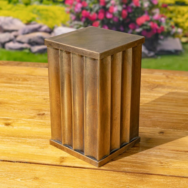 Set of 2 Assorted Gold Metal Decorative Pedestal Pillar Stands