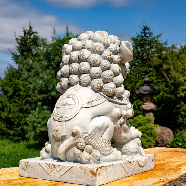 Set of 2 Magnesium Foo Dog Statues "Gan & An"