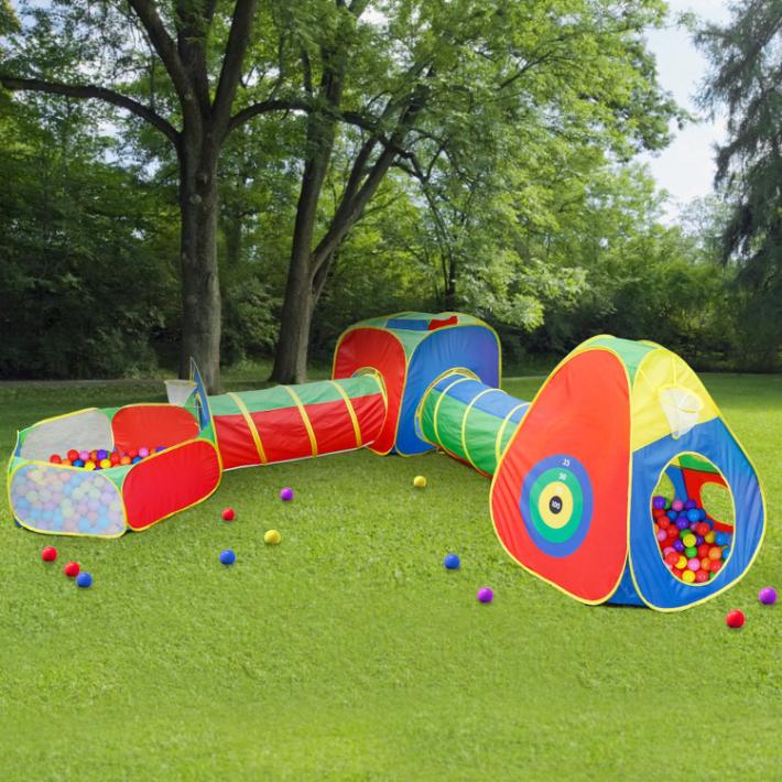 pop up tunnels and tents 5-Piece: Pop Up Playhouse Kids Ball Pit Tents
