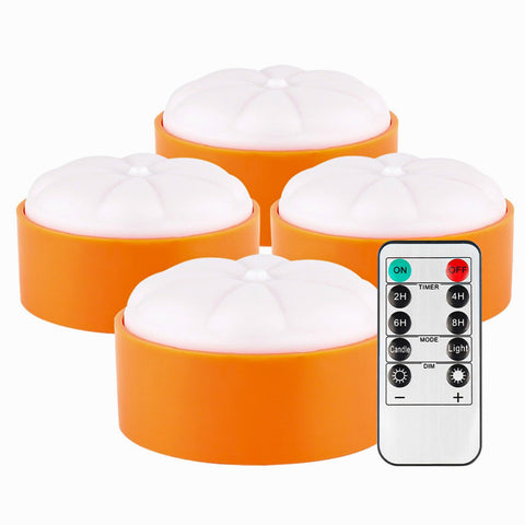 4 Pack Halloween LED Pumpkin Lights Battery Operated Decoration Lights Remote Control