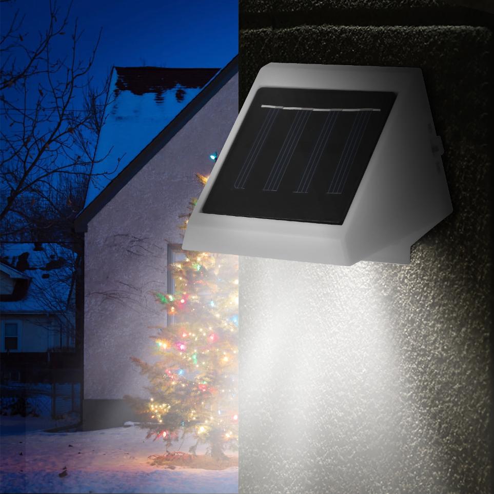 LED Solar Wall Light – Outdoor Garden Fence Lamp, Waterproof, 2W, White, Solar Powered
