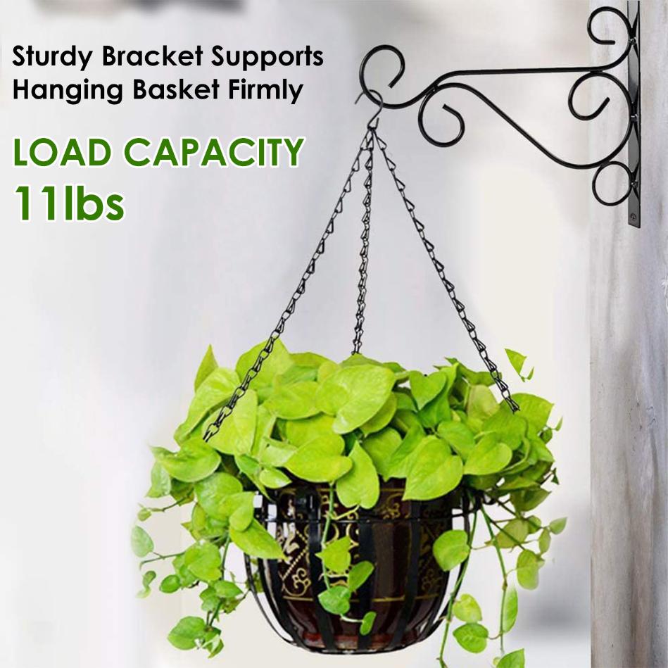 bracket for plant hanger LakeForest Iron Plant Hanging Bracket Plant Hanger Wall Hooks in Black