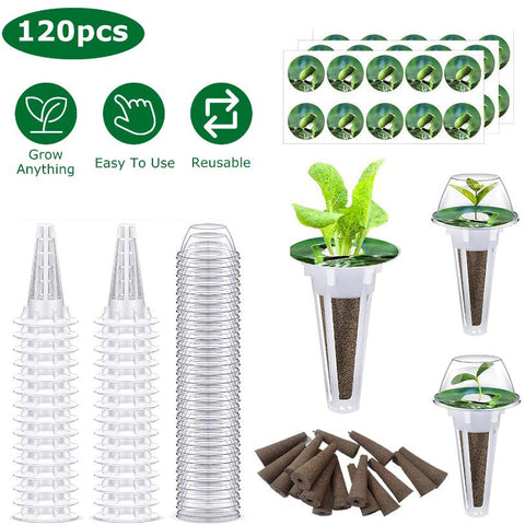 120 Piece Seed Pod Kit Hydroponic Garden Growing Containers Grow Anything Kit
