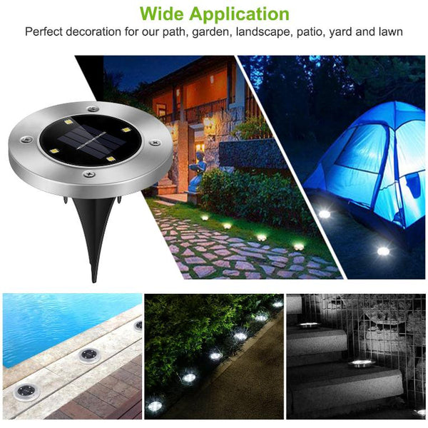 Python Pack Ground Light 4 Pack Solar Ground Light Waterproof In-Ground Path Deck Lawn Patio Li ...