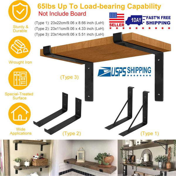 L Metal Racking Support 2 Pack Wall Mounted Shelf Bracket L-Shaped Metal Rack Support with Scr ...