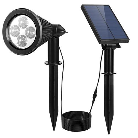 Solar Powered Spotlight Dusk To Dawn Light Wall Path Lawn Garden Lamp Waterproof