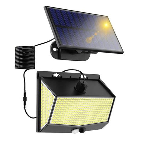Solar Powered Wall Lights Motion Sensor Outdoor Lamps Separate Solar Panel 468 LED