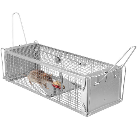 Humane Dual Door Rat Trap Cage Live Rodent Metal Mesh Mice Mouse Control