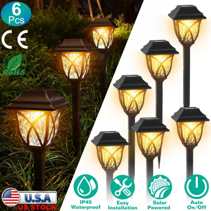 Solar Rice Stake Light 6 Pack Solar Powered Stake Light Decorative Landscape Lamps Waterproof ...