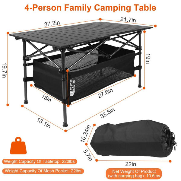 3ft / 4ft / 6ft Aluminum Folding Table - Portable For Camping, Picnic, BBQ & Office