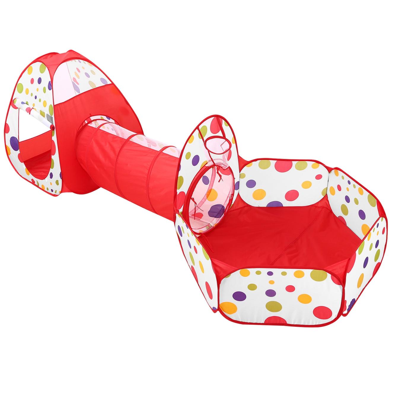 pop up ball pit tent 3 In 1 Child Crawl Tunnel Tent Kids Play Tent Ball Pit Set