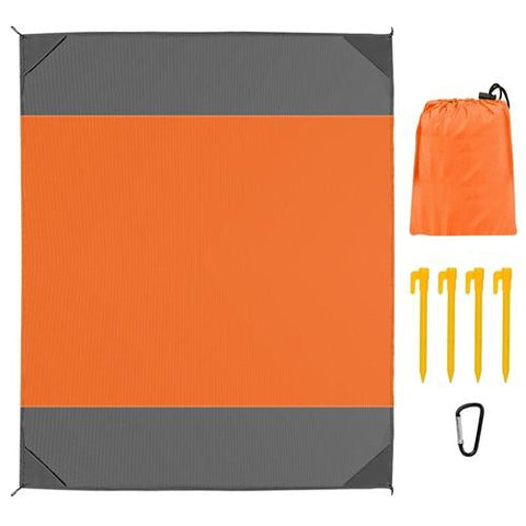 Sand Proof Picnic Blanket Water Resistant Camping Beach Mat 4 Anchors 2-3 People