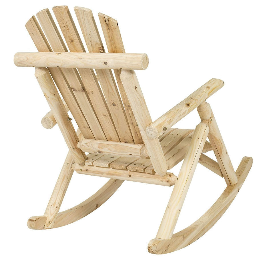 Outdoor Wooden Log Rocking Chair - Adirondack Style – YardEpic