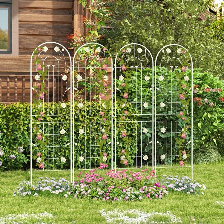 6 foot wood trellis Set of 2 Galvanized Steel Outdoor Garden Trellis in Metal Finish - 6Ft